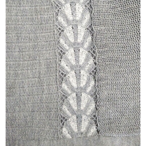 Anthropologie Knitted & Knotted Gray Open Front Knit Wool Blend Cardigan Sz S - Picture 5 of 8